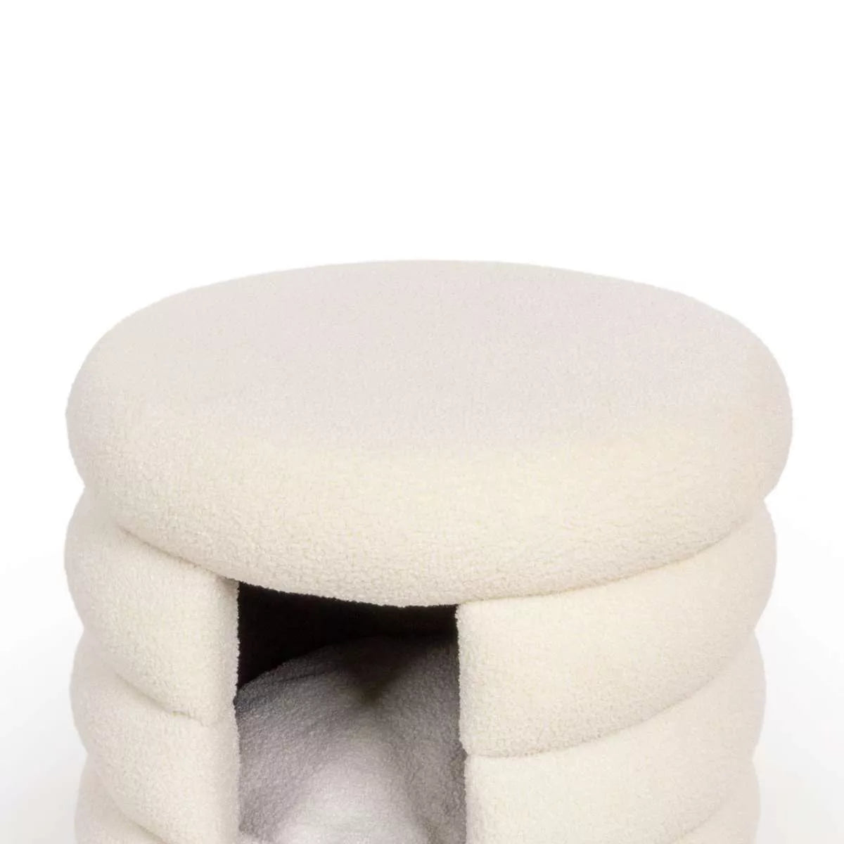 SnugglePod Luxe Cat Cave – Plush White & Gold Hideaway for Cozy Cats